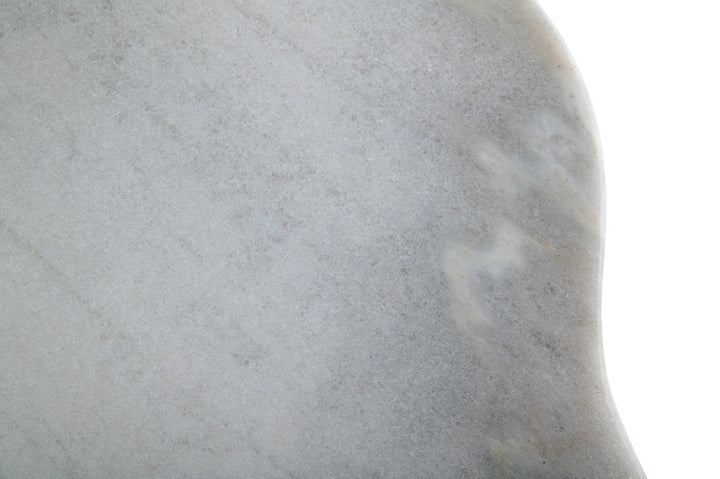Modrest Aleidy White Marble & Black Metal End Table - MONAVILLA