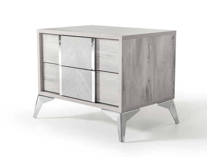 Nova Domus Alexa Italian Modern Grey Nightstand - MONAVILLA