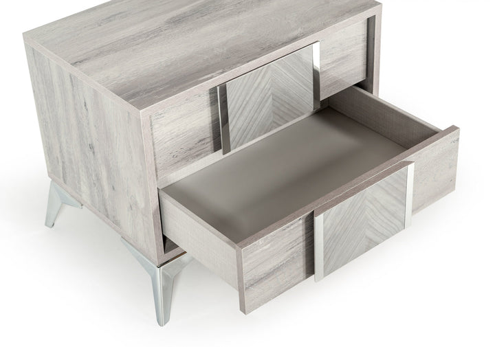 Nova Domus Alexa Italian Modern Grey Nightstand - MONAVILLA