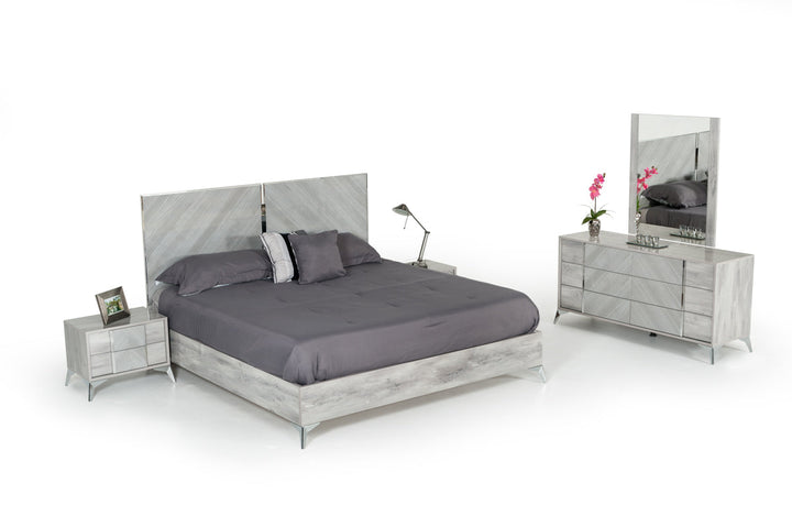 Nova Domus Alexa Italian Modern Grey Nightstand - MONAVILLA