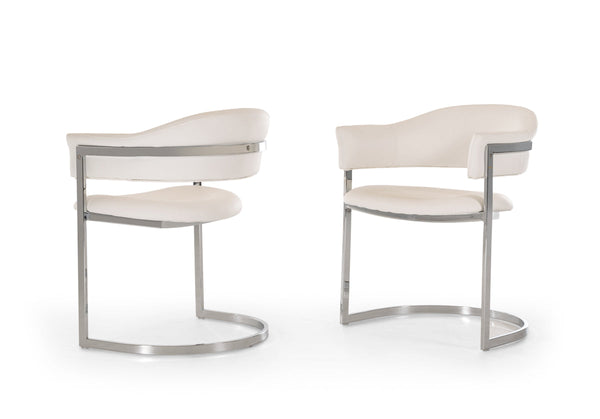 Modrest Allie Contemporary White Leatherette Dining Chair - MONAVILLA