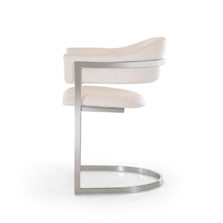 Modrest Allie Contemporary White Leatherette Dining Chair - MONAVILLA