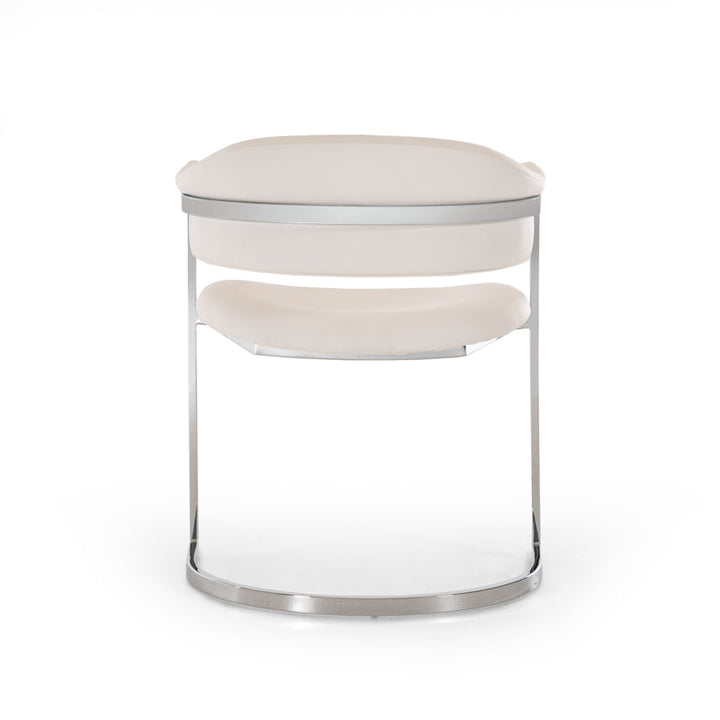 Modrest Allie Contemporary White Leatherette Dining Chair - MONAVILLA