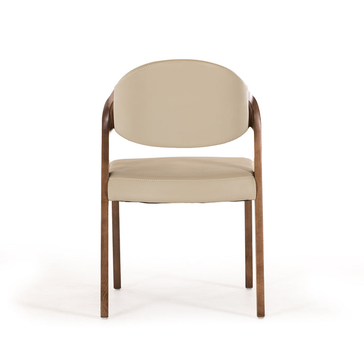 Modrest Arlo Mid Century Beige & Walnut Dining Chair (Set of 2) - MONAVILLA