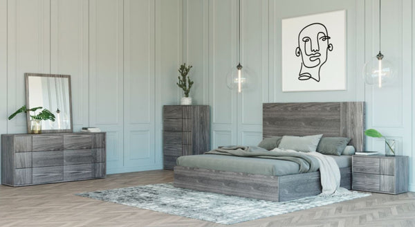 Queen Nova Domus Asus Italian Modern Elm Grey Bedroom Set - MONAVILLA