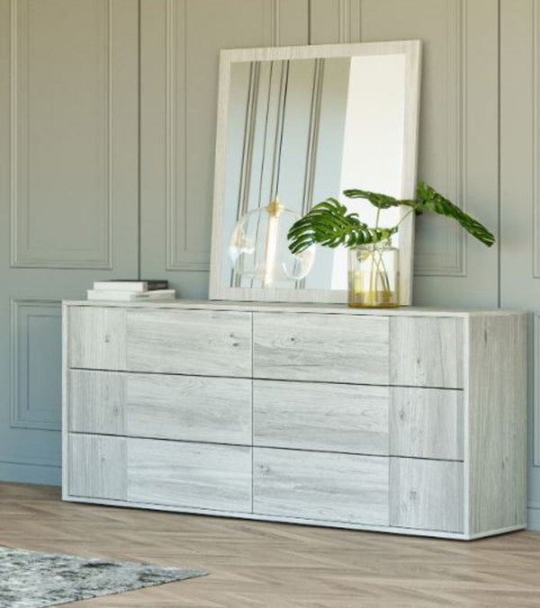 Nova Domus Asus Modern Italian White Washed Dresser & Mirror Set - MONAVILLA