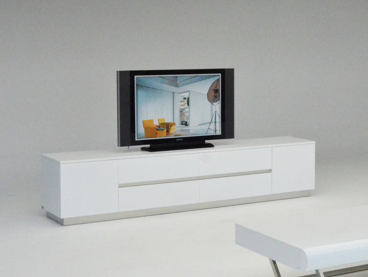 A&X Skyline Modern White Crocodile TV Entertainment Center - MONAVILLA