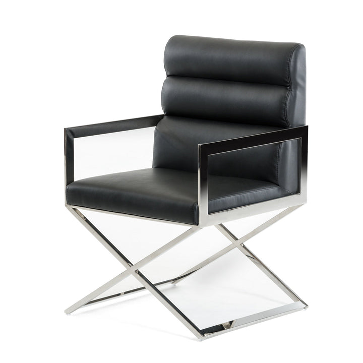 Modrest Capra Modern Black Leatherette Dining Chair - MONAVILLA