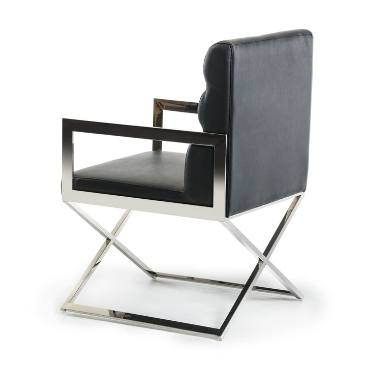 Modrest Capra Modern Black Leatherette Dining Chair - MONAVILLA