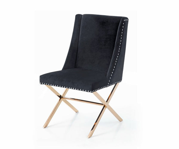Modrest Alexia Modern Black & Rosegold Dining Chair - MONAVILLA