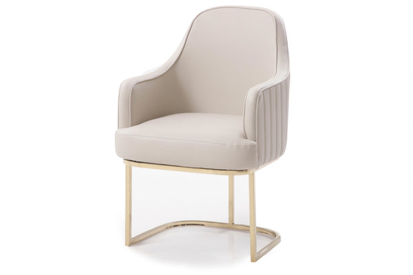 Modrest Tyler Modern Grey & Gold Dining Chair - MONAVILLA