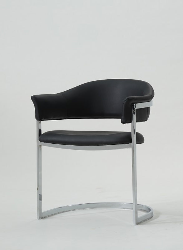 Modrest Allie Contemporary Black Leatherette Dining Chair - MONAVILLA