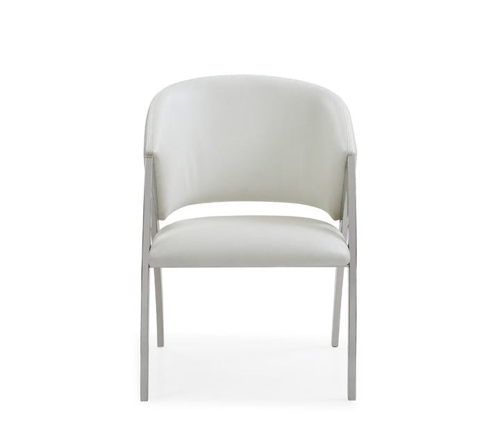 Modrest Rabia Modern White Leatherette Accent Chair - MONAVILLA