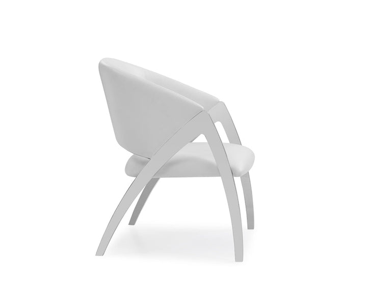Modrest Rabia Modern White Leatherette Accent Chair - MONAVILLA