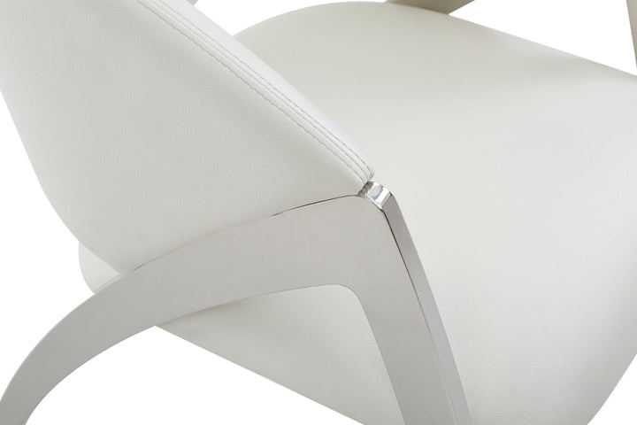 Modrest Rabia Modern White Leatherette Accent Chair - MONAVILLA