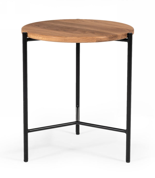 Modrest Bacone Industrial Oak and Black Iron End Table - MONAVILLA