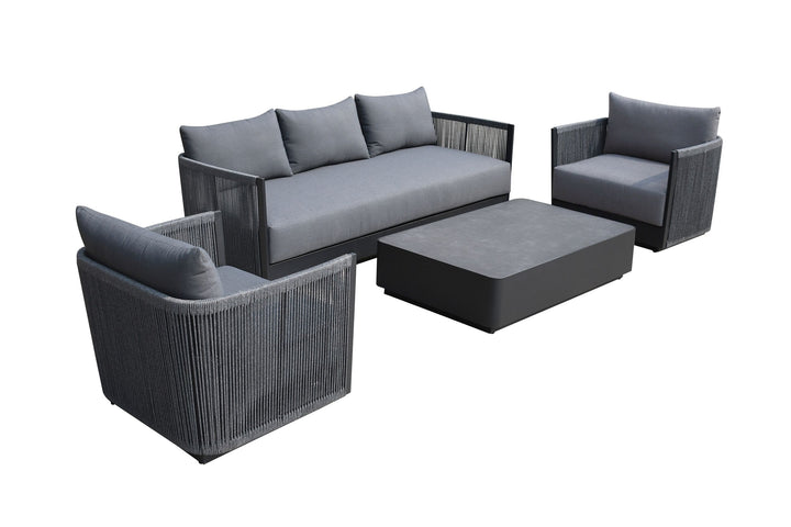 Renava Bali Outdoor Black and Grey Sofa Set - MONAVILLA