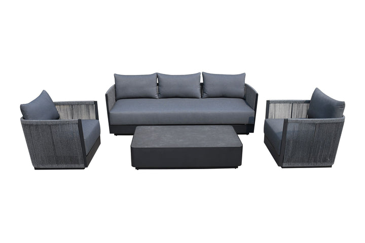 Renava Bali Outdoor Black and Grey Sofa Set - MONAVILLA