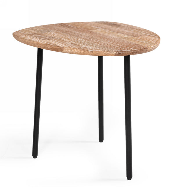 Modrest Barnum Industrial White Washed Oak and Black Iron End Table - MONAVILLA