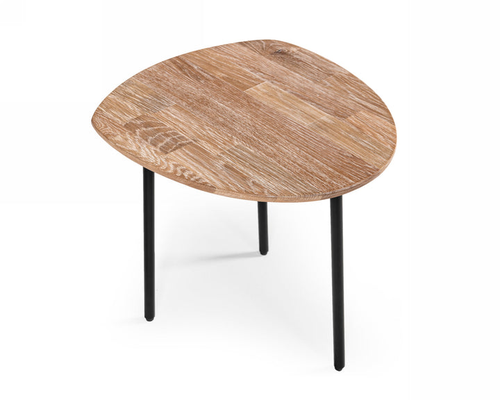 Modrest Barnum Industrial White Washed Oak and Black Iron End Table - MONAVILLA