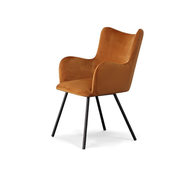 Modrest Barrett Modern Orange & Black Dining Chair - MONAVILLA