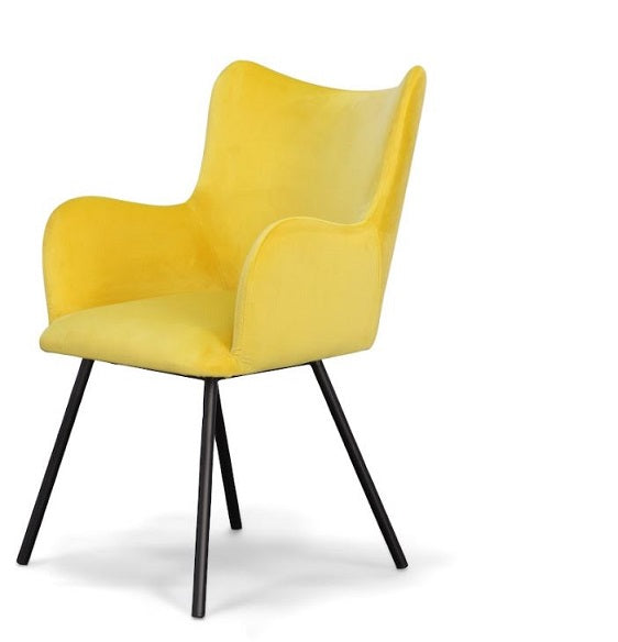 Modrest Barrett Modern Yellow Velvet Dining Chair - MONAVILLA