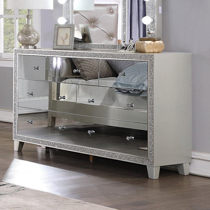 ACME Sliverfluff Mirrored & Champagne Finish Dresser Model BD00246 - MONAVILLA