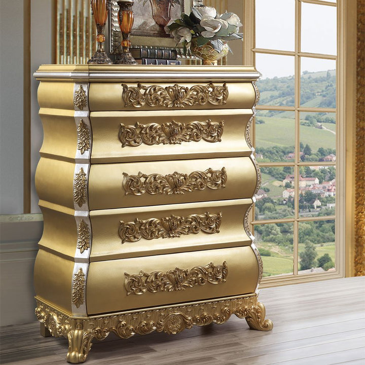 ACME Seville Gold Finish Chest Model BD00455 - MONAVILLA