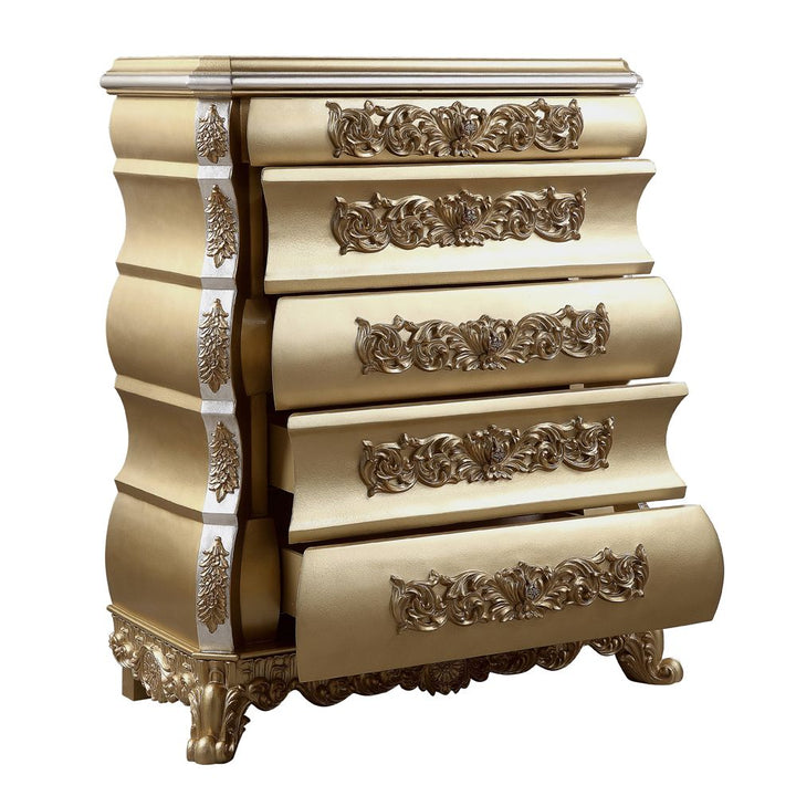 ACME Seville Gold Finish Chest Model BD00455 - MONAVILLA