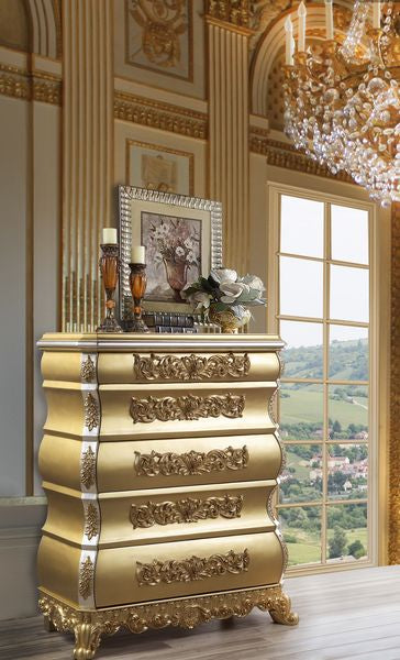 ACME Seville Gold Finish Chest Model BD00455 - MONAVILLA