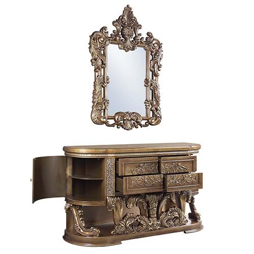 ACME Constantine Brown & Gold Finish Mirror Model BD00473 - MONAVILLA