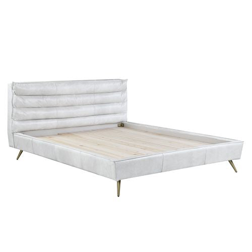 ACME Doris Vntage White Top Grain Leather Queen Bed Model BD00565Q - MONAVILLA