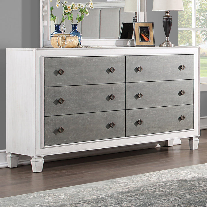 ACME Katia Rustic Gray & White Finish Dresser Model BD00663 - MONAVILLA