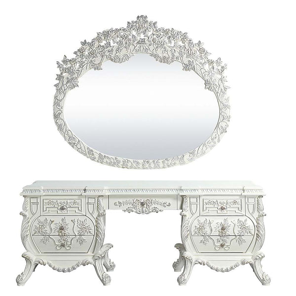 ACME Vanaheim Antique White Finish Vanity Desk Model BD00674 - MONAVILLA