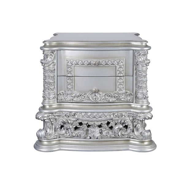 ACME Valkyrie PU, Light Gold & Gray Finish Nightstand Model BD00684 - MONAVILLA