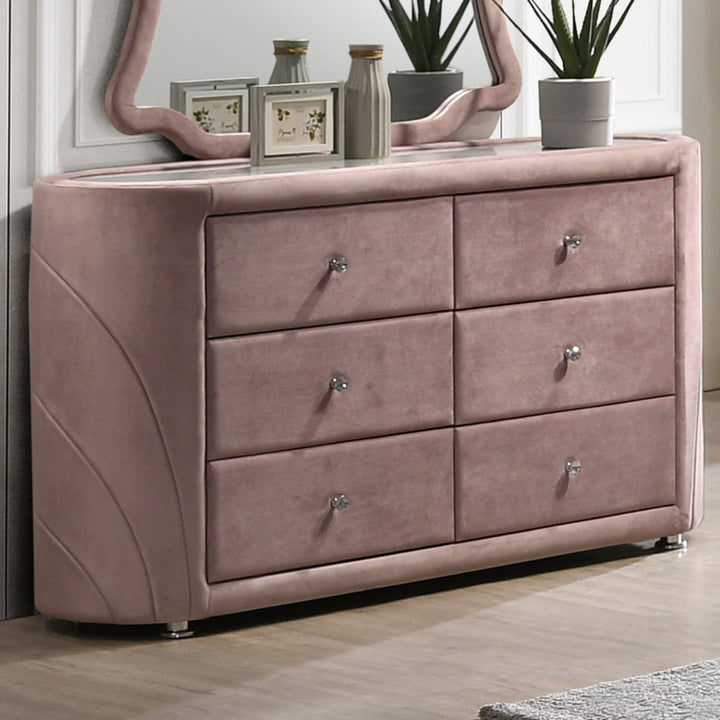 ACME Salonia Pink Velvet Dresser Model BD01186 - MONAVILLA