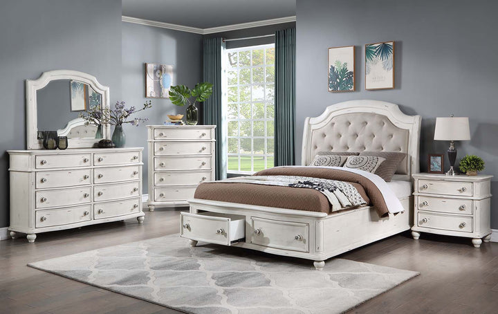 ACME Jaqueline Antique White Finish Jaqueline Mirror Model BD01435 - MONAVILLA