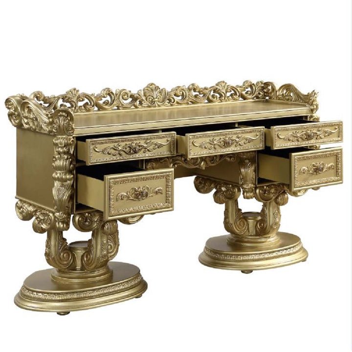 ACME Bernadette Gold Finish Bernadette Vanity Desk Model BD01477 - MONAVILLA