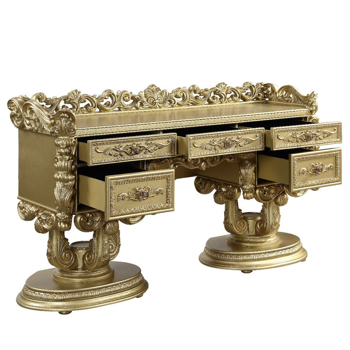ACME Bernadette Gold Finish Bernadette Vanity Desk Model BD01477 - MONAVILLA