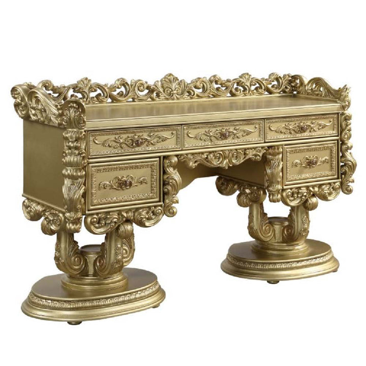 ACME Bernadette Gold Finish Bernadette Vanity Desk Model BD01477 - MONAVILLA
