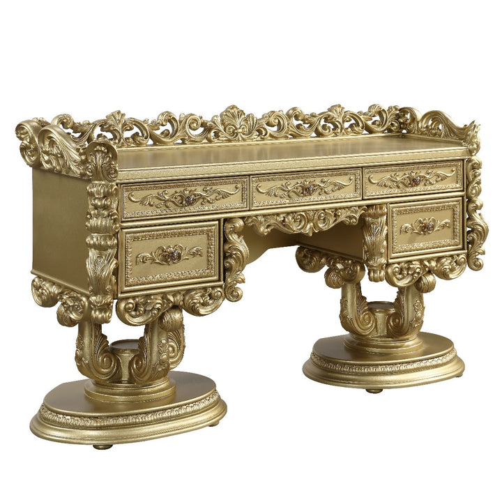 ACME Bernadette Gold Finish Bernadette Vanity Desk Model BD01477 - MONAVILLA