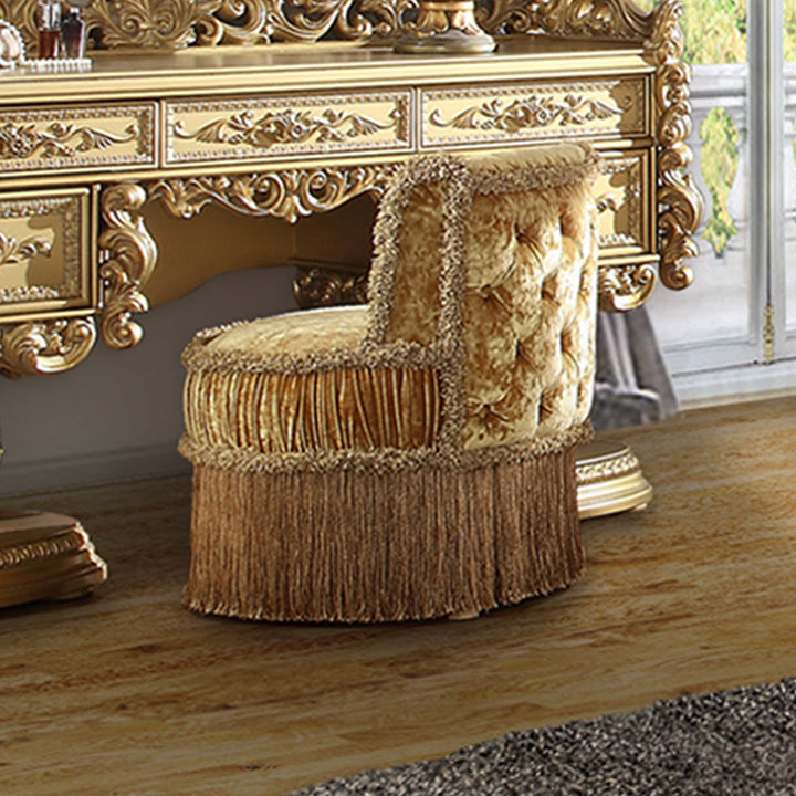 ACME Bernadette Gold Finish Bernadette Vanity Stool Model BD01478 - MONAVILLA