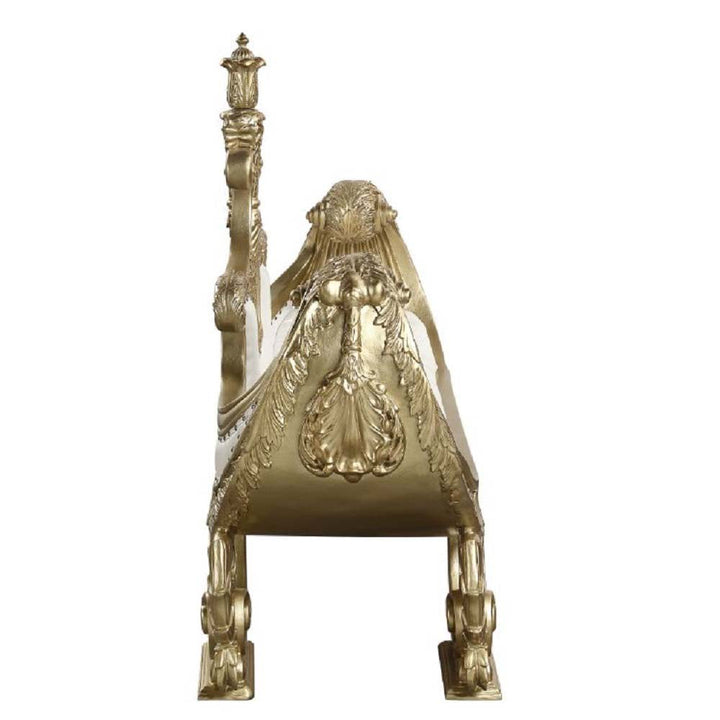 ACME Bernadette White PU & Gold Finish Bernadette Bench Model BD01480 - MONAVILLA