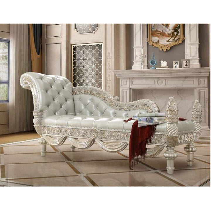 ACME Sandoval Beige PU & Champagne Finish Sandoval Bench Model BD01492 - MONAVILLA