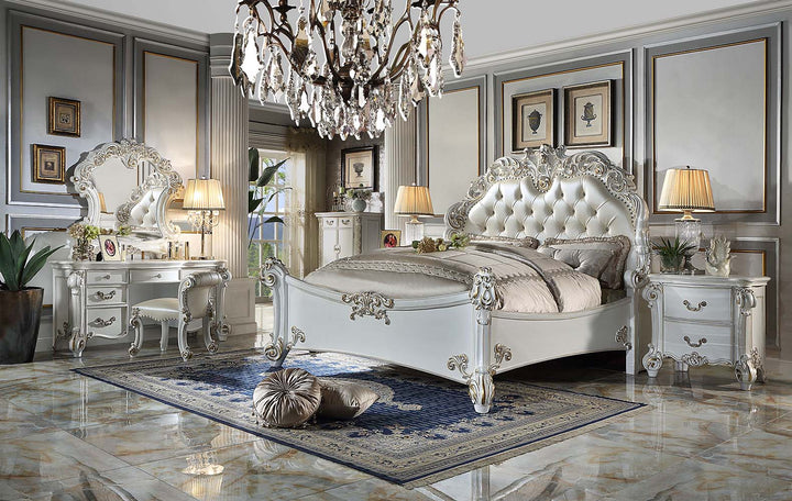 ACME Vendome PU & Antique Pearl Finish Vendome Bed Model BD01506 - MONAVILLA
