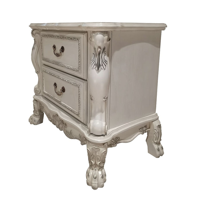ACME Dresden Bone White Finish Dresden Nightstand Model BD01675 - MONAVILLA
