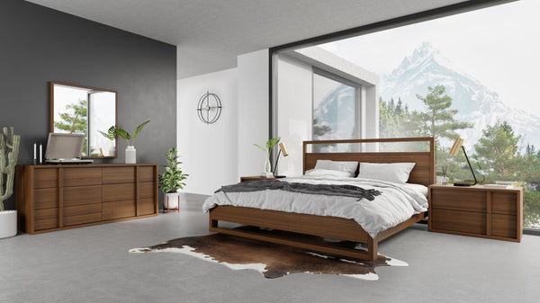 Queen Nova Domus Berlin Modern Walnut Bedroom Set - MONAVILLA