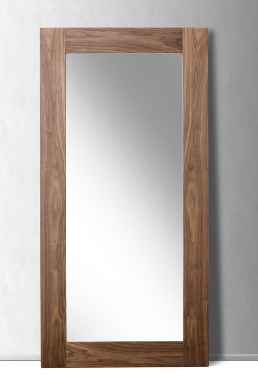 Modrest Beth Modern Walnut Floor Mirror - MONAVILLA