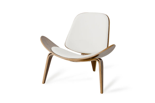 Modrest Warren Modern White & Walnut Accent Chair - MONAVILLA