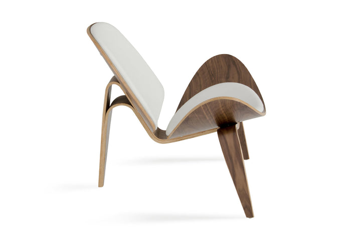 Modrest Warren Modern White & Walnut Accent Chair - MONAVILLA